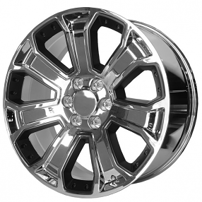20" OE Creations Wheels PR113 Chrome with Matte Black Accents Rims 