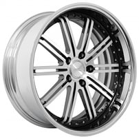 20x8.5/10" AMF Forged AMF050 Black Machined Face with Chrome Lip Wheels (5x112/114/120, +24/29mm) 