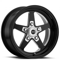 15" Staggered Vision Wheels 571 Sport Star II Gloss Black with Milled Center Rims