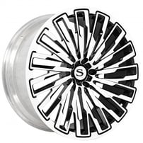 22x9/10.5" Savini Forged Wheels SX2 Custom Gloss Black with White Face Monoblock Forged Rims 