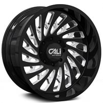 24" Cali Wheels 9108 Switchback Gloss Black Milled Off-Road Rims 