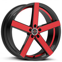 20" Ignite Wheels Spark Gloss Black with Candy Red Machined Rims