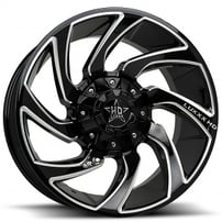 20" Luxxx HD Wheels LHD32 Gloss Black Milled Off-Road Rims
