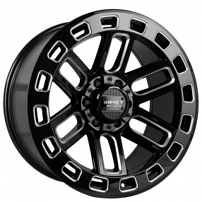 20" Impact Off-Road Wheels 906 Gloss Black with Milled Windows Rims    