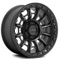 16" KMC Wheels KM547 Carnage Satin Black with Gray Tint Off-Road Rims