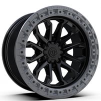 20" TIS Wheels 556BA Satin Black with Anthracite Simulated Bead Ring 6 Spoke Off-Road Rims