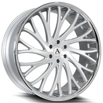 22" Azad Wheels AZV01 Brushed Silver with SS Lip Rims