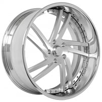 24" Snyper Forged Wheels Torino Brushed with Chrome Lip Standard Forging Rims 