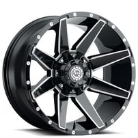 22" Scorpion Wheels SC-31 Black Milled Off-Road Rims 