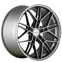 19/20" Staggered Varro Wheels VD45X Gloss Titanium with Brushed Face Spin Forged Corvette Rims