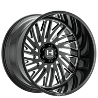 22" Hostile Wheels H131 Syclone Black Milled Off-Road Rims
