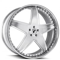 22" Forgiato Wheels Classico Brushed Silver with Chrome Lip Forged Rims