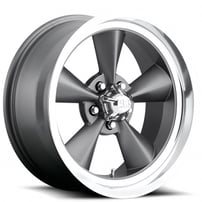 18" U.S. Mags Wheels Standard U102 Textured Gray with Diamond Cut Lip Rims 