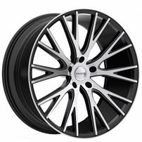 22" Staggered Ravetti Wheels M12 Satin Black with Machined Face Rims