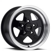 15" Staggered Vision Wheels 521 Nitro Gloss Black with Machined Lip Rims