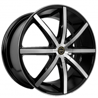 22" Elegance Wheels EL910 Gloss Black with Machined Face Rims