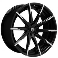 22x10" Lexani CSS-15 Black with Machined Tips Wheels (5x112/115, +20/38mm) 