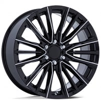 24" OE Creations Wheels PR223 Gloss Black Milled Rims