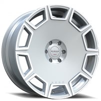 22" Staggered Koko Kuture Wheels Sicily Gloss Silver with Machined Face Rims