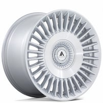 22" Staggered Asanti Wheels ABL-40 Tiara Gloss Silver with Diamond Cut Face Rims