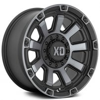 20" XD Wheels XD852 Gauntlet Satin Black with Gray Tint Off-Road Rims 