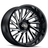 24" Cali Wheels 9114 Purge Gloss Black with Milled Spokes Off-Road Rims