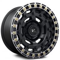 18x9.5" V-Rock Off-Road Wheels V18 Strafe Satin Black with Machined Ring Rims (6x139/135, +0mm) 