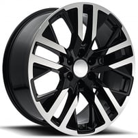 22" GMC CarbonPro Wheels FR 96 Black Machined Face OEM Replica Rims