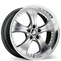18x8" ACE C053 Trend Hyper Silver with Machined Lips Wheels (5x112/114/120, +38mm) 