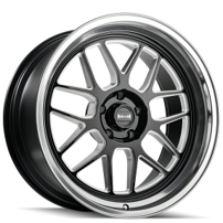 20" Staggered Ridler Wheels 611 Gloss Black Milled with Diamond Cut Lip Flow Formed Rims