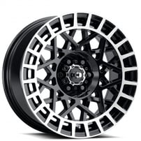 15" Vision Wheels 349 Savage Gloss Black with Machined Lip Rims