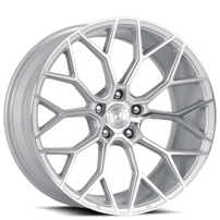 19" Staggered Dolce Performance Wheels Pista Gloss Silver with Machined Face Rims