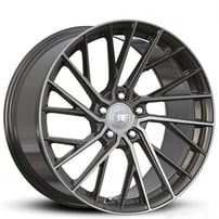 20" Staggered Road Force Wheels RFF-2 Gunmetal Machined Flow Formed Rims 