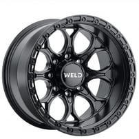 20" Weld Off-Road Wheels Ledge 8 W108 Satin Black with Satin Black Ring Rotary Forged Rims