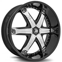 28" Diablo Wheels Fury Black with Chrome Insert Rims
