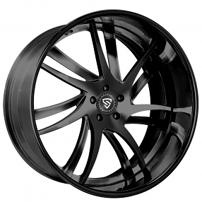 22" Staggered Snyper Forged Wheels Profile Full Black Rims