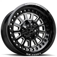 20" Luxxx HD Wheels LHD33 Gloss Black Milled Off-Road Rims