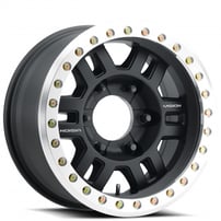 17" Vision Wheels 398 Manx Beadlock Gloss Black with Machined Ring Off-Road Rims