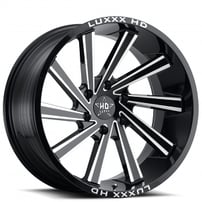 20" Luxxx HD Wheels LHD22 Gloss Black Milled Off-Road Rims