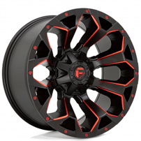18" Fuel Wheels D787 Assault Matte Black Milled with Red Tint Off-Road Rims