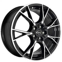 18" Elegant Wheels E006 Gloss Black with Machined Face Rims