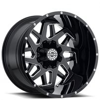 22" Scorpion Wheels SC-24 Black Milled Off-Road Rims 