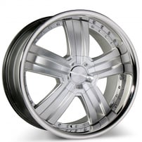 19x8.5" Ace Alloy C899 Deluxe Hyper Silver Machined with SS Lip Wheels (Blank) 