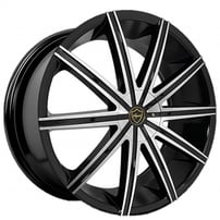 22" Elegance Wheels EL908 Gloss Black with Machined Face Rims