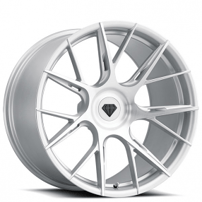 22" Staggered Blaque Diamond Wheels BD-F18 Brushed Silver Polaris Slingshot / 3-Wheeler Rims