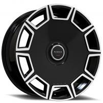 26" Koko Kuture Wheels Sicily Gloss Black with Machined Face Floating Cap Rims