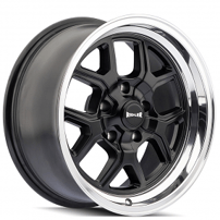 17" Ridler Wheels 610 Matte Black with Polished Lip Rims