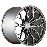 19/20" Staggered Varro Wheels VD41X Gloss Titanium with Brushed Face Spin Forged Corvette Rims