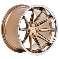 22" Staggered Ferrada Wheels CM2 Brushed Cobre with Chrome Lip Rims