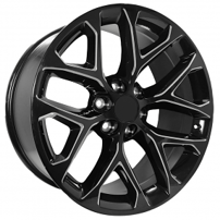 26" OE Creations Wheels PR177 Gloss Black Milled Rims
